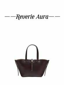 1 pieza Bolso de cesta de unicolor, bolso versátil de diseño exclusivo para el hombro, adecuado para mujeres de moda para citas, trabajo, uso diario - Burdeos - Ver 4