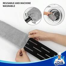 MR.SIGA Plumero Largo de Microfibra Flexible para Limpieza de Huecos, Mango Ajustable de Acero Inoxidable, Limpiador de Huecos Lavable - Gris - Ver 4