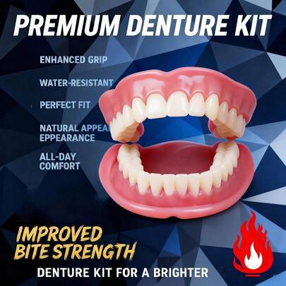 Adult Quick Wear Dentures, Suitable For Daily Wear, Instantly Restore Your Smile - Comfortable Plastic Dentures Allow You To Easily Eat, Speak, And Socialize, Instantly Boosting Your Confidence