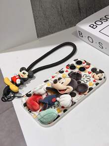 This Disney Mickey Mouse Lanyard Phone Case Is Fully Covered In TPU Material. It's Shockproof, Lightweight, And Compatible With IPhone17/16/11/13/15/15 Plus/15 Pro/15 Pro Max/12/14 Pro Max/11 Pro Max/12 Pro/12 Pro Max/13. This Phone Case Makes A Popular Birthday Gift Or Business Gift; It's Durable, Stain- And Fingerprint Resistant, And Suitable For Both Men And Women. The Set Also Includes A Mickey Mouse Phone Case And A Mickey Mouse Plush Bracelet. It's A Perfect Gift For Friends And Family. This Stylish Phone Case Is Fun, Lightweight, And Durable. IPhone17 Pro Max Phone Case, Minnie Mouse Phone Case. - trắng - Xem 5