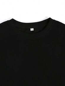 Camiseta de talla grande con patrón gótico para mujer, diseño de calavera con lágrimas de Living Dream, camiseta de cuello redondo de 180 g de peso, top suave para uso diario, camiseta casual para todas las estaciones, ropa gótica vanguardista para mujer, camiseta gótica de talla grande, ropa para todas las estaciones, ajuste cómodo, moda urbana, diseño audaz, material duradero, estilo de camiseta de manga corta. - Negro - Ver 4