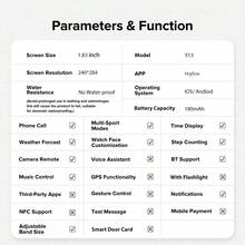 Reloj inteligente con batería de alta capacidad de 180mAh y pantalla HD de 1.83", llamadas inalámbricas, alertas de mensajes, pronóstico del tiempo, carátulas personalizables, correas de colores, estilo de moda, mejor regalo - Ver 7