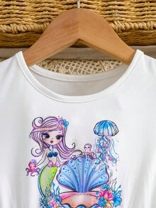 Girls' Mermaid Mesh Dress, Cute & Elegant Style, Suitable For Girls' Party Occasions In Summer - Mint Green - View 4