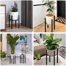 1pc Cross-Shaped Expandable Flower Pot Stand, Detachable, Indoor Living Room Floor Balcony Plant Pot Holder - Black - View 8