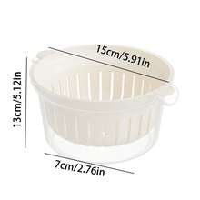1Pc Mini Double-Layer Fruit Drain Basket, Multifunctional Kitchen Vegetable Washing Colander Basin, Space Saving Design Perfect For Singles Dormitory Apartment Use - Multicolor - View 10