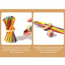 3-In-1 Wooden Stick Pulling Toy, Parent-Child Interactive Battle Game, Color Recognition, Patience And Concentration Training, Ideal Holiday And Birthday Gift - Multicolor - View 11