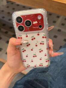 Ốp lưng điện thoại Delicate Glitter Cherry 17 Pro Max, vỏ bảo vệ bằng silicon mềm mại tương thích với Apple 16 Pro Max, 15 Pro, 14 Pro, 13 Series, thiết kế chống rơi vỡ dành cho nữ. - Đỏ - Xem 4