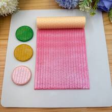 1pc Polymer Clay Mold With Knitting, Sweater And Fabric Texture Patterns, Suitable For DIY Earrings, Clay Jewelry, Pendants, Brooches, Ceramic Crafts, Handmade Accessories, Embossing And Texturing Tool - Orange - View 10
