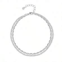 1pc 925 Sterling Silver Star Bead Double Layer Bracelet, Suitable For Women, Shiny And Elegant, Suitable For Daily Wear, Vacation, Party, Also Can Be Used As Holiday Gift. - Silver - View 11