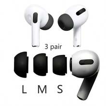 6 chiếc nút tai nghe Apple Pro thế hệ thứ 3, 3 kích cỡ, 3 cặp, nút tai silicon màu trắng, tương thích với các mẫu Pro và Pro 2. - màu đen - Xem 5