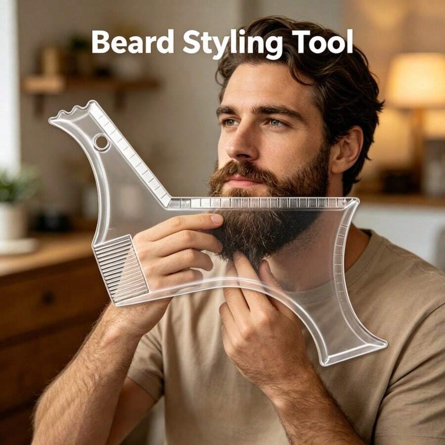 Men Beard Template StylingTool Double Sided Beard Shaping Comb Beauty Tool Shaving Hair Removal Razor Tool For Men
