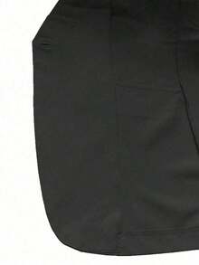 Traje de negocios informal para mujer con chaleco de unicolor y pantalón largo de verano - Negro - Ver 6