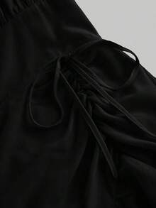 MOD Vestido de estilo vintage de palacio con volantes multicapa y diseño romántico en color albaricoque para mujer de talla grande - Negro - Ver 3