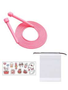 Portable Jump Rope Set With Drawstring Bag And Decorative Stickers, PVC Material Jump Rope Perfect For Fat Burning And Body Shaping, Essential For Home Fitness - Multicolor - View 4