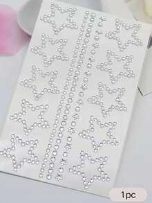 1pc European And American Style Hollow Star Face Rhinestone Sticker, Glue-Free Self-Adhesive Rhinestone, Music Festival Party Makeup Accessory, Stage Eye Makeup Eyebrow Rhinestone Sticker, Easy To Remove Makeup Decoration - Multicolor - View 5