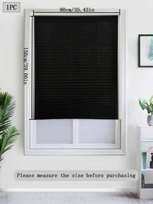 1pc Solid Color Semi-Sheer Pleated Curtain, Lightweight Pleated Curtain With No Drill Holes, Semi-Transparent Solid Color Pleated Curtain, Temporary Blackout Curtain, Adhesive Pleated Curtain, Easy To Cut And Install, Classic Minimalist Design, Suitable For Study, Living Room, Bedroom, Bathroom And Other Windows - Multicolor - View 13