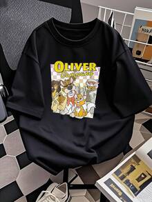 Colorful Illustration Showing A Group Of Adorable Urban Dogs In A Cheerful Atmosphere Of Friendship And City Adventures, Ideal For Conveying Positive Energy And Love For Animals. Comfortable And Casual Women's T-Shirt - 黑色 - 查看 2