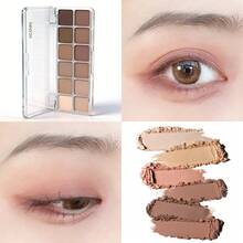 12-Color Eyeshadow Palette - Matte, Shimmer & Metallic Finishes In Soft Browns, Greys, Beiges - Long-Lasting Everyday & Evening Makeup Looks - Professional Palette For Beginners & Pros - Ideal Gift For Makeup Lovers, Makeup Eyeshadow Palette - 彩色 - 查看 6