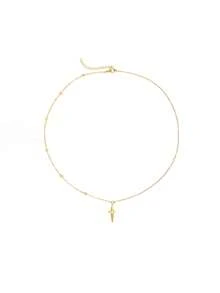1 chiếc dây chuyền mặt dây chuyền bằng thép không gỉ dành cho nữ, dây chuyền xương đòn hình ngôi sao với mặt dây chuyền hình ngôi sao bốn cánh và hạt vàng, dây chuyền mạ vàng sang trọng, thanh lịch, thích hợp cho đi làm hàng ngày, hẹn hò, đi chơi, kỷ niệm, sinh nhật, quà tặng ngày Valentine. - vòng cổ - Xem 8