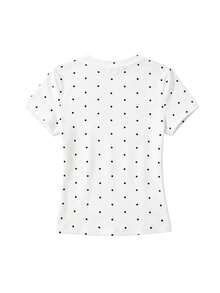 Áo croptop chấm bi trắng phối màu tương phản, kiểu dáng giản dị, dễ thương và gợi cảm, phù hợp cho dạo phố, hẹn hò, đi làm, thiết kế tối giản. - trắng - Xem 4