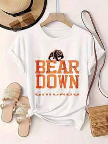 Premium Unisex Casual T-Shirts With Chicago Bear Print, Modern Casual T-Shirt For Women, Suitable For All Seasons
Unisex Black Cotton T-Shirt, Loose Fit, Comfortable, Urban Vintage Style. - 白色 - 查看 2