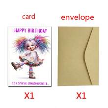 1 Thiệp Sinh Nhật Độc Đáo & Vui Nhộn Cho Cháu Gái - Món Quà Hoàn Hảo Cho Giáng Sinh, Lễ Tạ Ơn, Halloween | 1 chiếc, Quà Tặng Cho Cháu Gái - Mảnh duy nhất - Xem 2