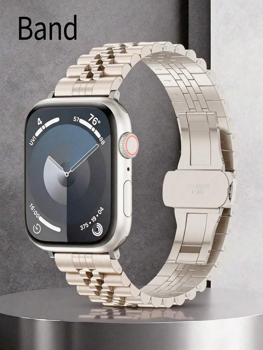 Huastonband 38mm 40mm 41mm 42mm 44mm 45mm 49mm 46mm（不含手錶）星光金屬錶帶 不鏽鋼可調節 男女通用 適用 SE/S11/S10/S9/S8/S7/S6/S5/S4 系列 時尚優雅年輕網紅風 適合男友禮物、畢業禮物、教師節禮物、夏季男女配飾、海灘不鏽鋼飾品