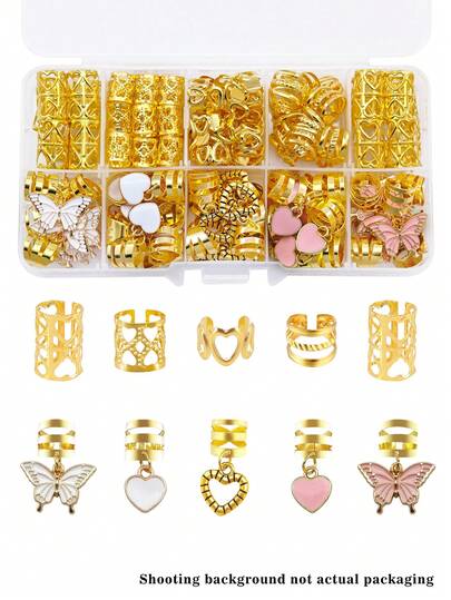 45 chiếc kẹp tóc hình trái tim và bướm màu hồng trắng lãng mạn - Kẹp tóc điều chỉnh được tinh tế, phụ kiện tóc phong cách Bohemian ngọt ngào cho kiểu tóc tết và các kiểu tóc khác.
