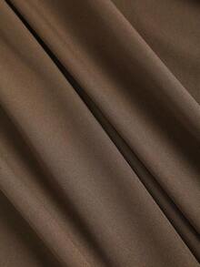 Pantalones anchos plegados con estampado jacquard elegante vintage para mujer, otoño/invierno - Marrón Mocha - Ver 5
