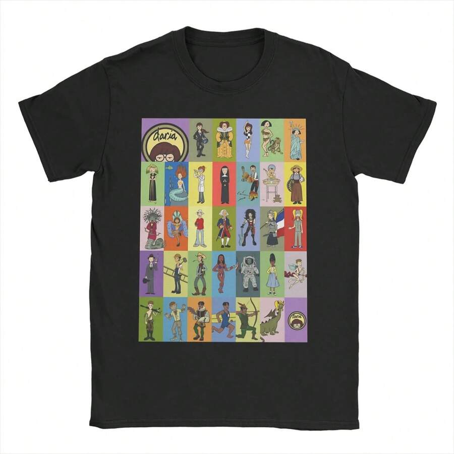 Camisetas Darias Seas1on 1 Alter Egos para hombre y mujer, estilo casual, 100% algodón, cuello redondo, manga corta, ideal para cumpleaños. Camiseta de manga corta de 220 g, de algodón puro, tejido grueso, resistente a las arrugas y que no se deforma fácilmente. Estilo sencillo y versátil, ligero y transpirable, perfecto para ir al trabajo, viajar, acampar, ir de compras y para el tiempo libre diario. - Negro - Ver 1