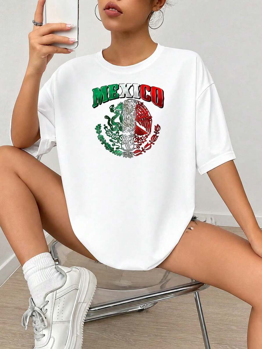 Impresión gráfica del escudo nacional de México, diseño de águila y serpiente sobre cactus, esquema de color verde, blanco y rojo, arte patriótico para decoración doméstica y stick de pared.jpgRegalos personalizados: Camisetas para mujer con estilos que van desde lo moderno, hippie, casual y minimalista. Ropa masculina personalizada única, armarios cápsula y prendas básicas/urbanas para hombre. Regalos ideales para novios, familiares y amigos, adecuados para cumpleaños, vacaciones, colegio/competiciones, deportes/escalada y más, así como para la moda de otoño y eventos urbanos. Blanco verano.