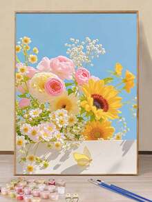40x50cm/16x20in 向日葵花卉DIY數位油畫 手作手工藝 成人居家裝飾節日禮物 - 40*50厘米 - 查看 1