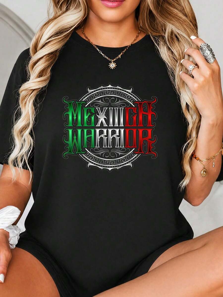 Diseño de Impresión Gráfica Guerrero Mexicano, Tipografía Gótica Bold con Colores Fl-ag, Patrón de Marco Ornado, Tema Patriótico para Decoración Doméstica o Proyectos de Arte.jpgRegalos personalizados: Camisetas para mujer con estilos modernos, hippies, casuales y minimalistas. Ropa masculina personalizada única, armarios cápsula, ropa básica/urbana para hombre. Regalos ideales para novios, familiares y amigos, adecuados para cumpleaños, vacaciones, colegio/competiciones, deportes/escalada, etc., también adecuados para la moda de otoño y actividades urbanas. Verano negro.