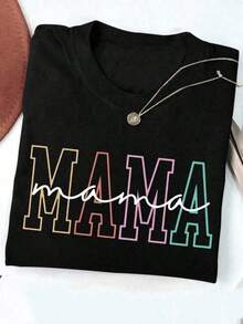 1 pieza Camiseta de manga corta de cuello redondo holgada unisex de 180g, 100% algodón puro transpirable y suave, estilo Y2K Bababask con estampado gráfico moderno, ideal para mujer y hombre, perfecta para uso diario, festivales, conciertos y todas las estaciones - Negro - Ver 1