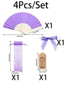 1/3/15/30pcs Elegant Purple Folding Fans, Includes Thank You Cards, Tags And Gift Bags, Bamboo Hand Fans For Bride, Bachelorette Party Wedding Bridal Party Decor, Bridesmaid Bamboo Hand Fans, Bachelorette Party Photo Props, Bridesmaid Gifts And Wedding Decor - Deep Purple - View 12