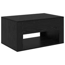 vidaXL Couchtisch Schwarz Eichen-Optik 80 x 50 x 40 cm Holzwerkstoff Wohnzimmer, Arbeitszimmer, Café, Garten, Poolbereich, Strand, Couchtisch, Beistelltisch, einfach zu montieren, Wohnaccessoires für Möbel. - Schwarz - Übersicht 7