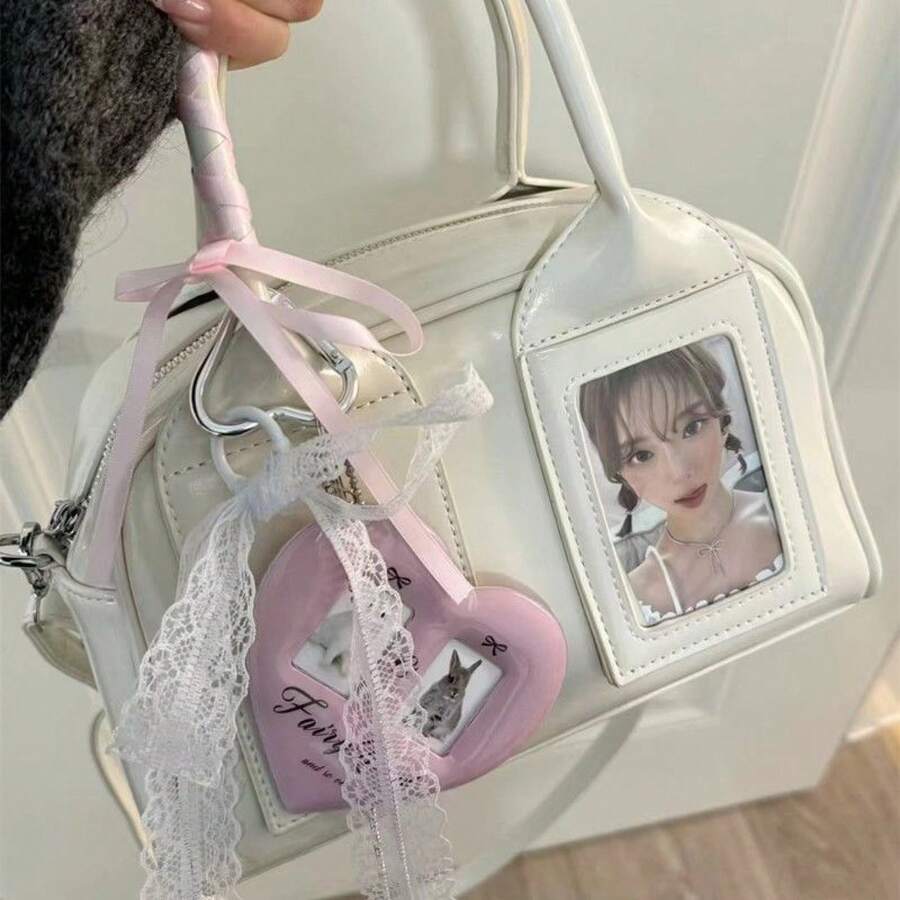 Borsa a tracolla da donna, dall'aspetto di alta qualità, esclusiva borsa a cuscino Boston, borsa a spalla con tracolla - Bianco - Visualizzare 1