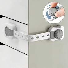 Cabinet Lock, Drawer Lock, 6 Adjustable Safety Drawer Locks, Adhesive Drawer Lock Fasteners, Multi-Functional And Suitable For Refrigerator, Cabinet, Drawer, Oven, Bathroom And Other Places, Easy Installation - 6-piece Pack - View 6