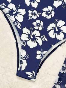 Swim Lushoire Tankini con estampado de plantas - Azul marino - Ver 6