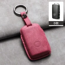 适用于CX5/CX4/6 Atenza/CX50的高品质PU皮革钥匙扣套，时尚奢华，带金属环，多种颜色可选（红、灰、绿） - 钥匙收纳器，防刮擦汽车钥匙链，易于安装 - 彩色 - 查看 14