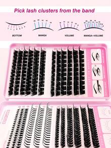 Rikuaild 378/414/468 sợi mi giả D Curl dung lượng cao, mi dưới + mi nhọn + 60D + 150D + 200D dày, mềm mại, nhẹ và tự nhiên, phù hợp cho trang điểm mắt hàng ngày, mi giả có gai và mi dưới, mi dưới, mi dưới cùng. - D - Xem 5