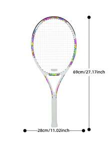 SALYWEE Doodle 2.0 Professional Tennis Racket, Dazzling Graffiti Design, Composite Carbon Fiber Lightweight Racket Body, Free Bag, 50-60 Lbs Competitive Grade Threading, With Free Bag And Grip Tape - Multicolor - View 9