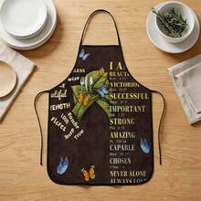 1pc, Portrait & Letter Pattern Polyester Apron, Suitable For Cooking, Baking, And Gardening - Can Be Used As Attire For The Kitchen And Dining - Multicolor - View 8
