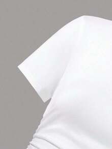 Camiseta corta de manga corta para mujer, camiseta con oso irlandés, top gráfico Y2K, estampado de trébol en algodón orgánico, camisetas para mujer, tops de verano, ropa de verano, camisetas gráficas para mujer, conjuntos de verano para mujer, camisas de verano. - Blanco - Ver 5