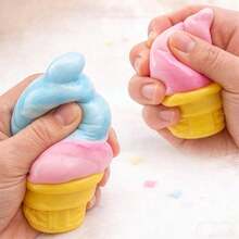 1 Ice Cream-Shaped Stress-Relief , Soft Cone-Shaped Stress-Relief , Slow-Rebound Sensory , Easter Gift Filler, Party Favor, Summer Sensory Stress-Relief Gadget - 隨機顏色 - 查看 4