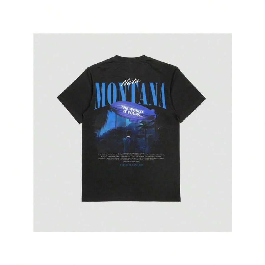 2026 "THE WORLD IS YOURS" T-SHIRT, MADONA CORRIDOS TUMBADOS NATA OSCAR MAYDON CT NATAEL CANO, Couple Design, Casual Urban Wear, Street T-Shirt, Unisex T-Shirt, 100%2026 - 黑色 - 查看 1