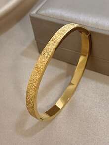 Pulsera de acero inoxidable chapada en oro de 18K con diseño de gota de agua mate redonda completa, pulsera para niños, joyería de acero inoxidable, accesorios de acero inoxidable de alta calidad, joyería chapada en oro, adecuada para uso diario de niños, fiestas, temporada de vacaciones, accesorios de verano, regalo de cumpleaños, regalo del Día de la Madre, regalo del Día de San Valentín, regalo para amigos de niños, joyería de estilo bohemio - Multicolor - Ver 13