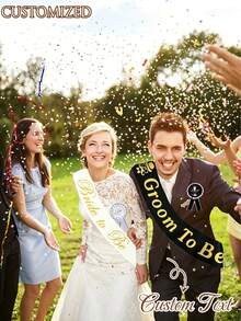 Custom Party Strap With Text, Custom Sash Personalized Sash With Logo Text, Bride To Be Sash, Bachelorette Sash, Custom Sashes For Pageants Birthday, - Multicolor - View 3