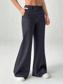 Nuevos pantalones de traje de estilo casual de cintura baja para otoño e invierno - Gris Oscuro - Ver 7