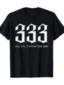 Camiseta unisex, SatánicaGóticoNegroMetal333PatrónCamisetaSueltoInformalEstilocon333NúmeroFirmaDiseño,AdecuadoparaConciertosMúsicaFestivales,yDiarioDesgasteGóticoSubculturaRopademujer,blusasparamujer,topsdemujer,playerasdemujer, GráficoimpresoAmigable con la piel, estilo de los 90Retro, Ropa Urbana, De ModacasualCamisetas, GráficasimpresoAmigable con la piel, estilo de los 90Retro, Ropa Urbana, De Modacasualcamisetas - Negro - Ver 1